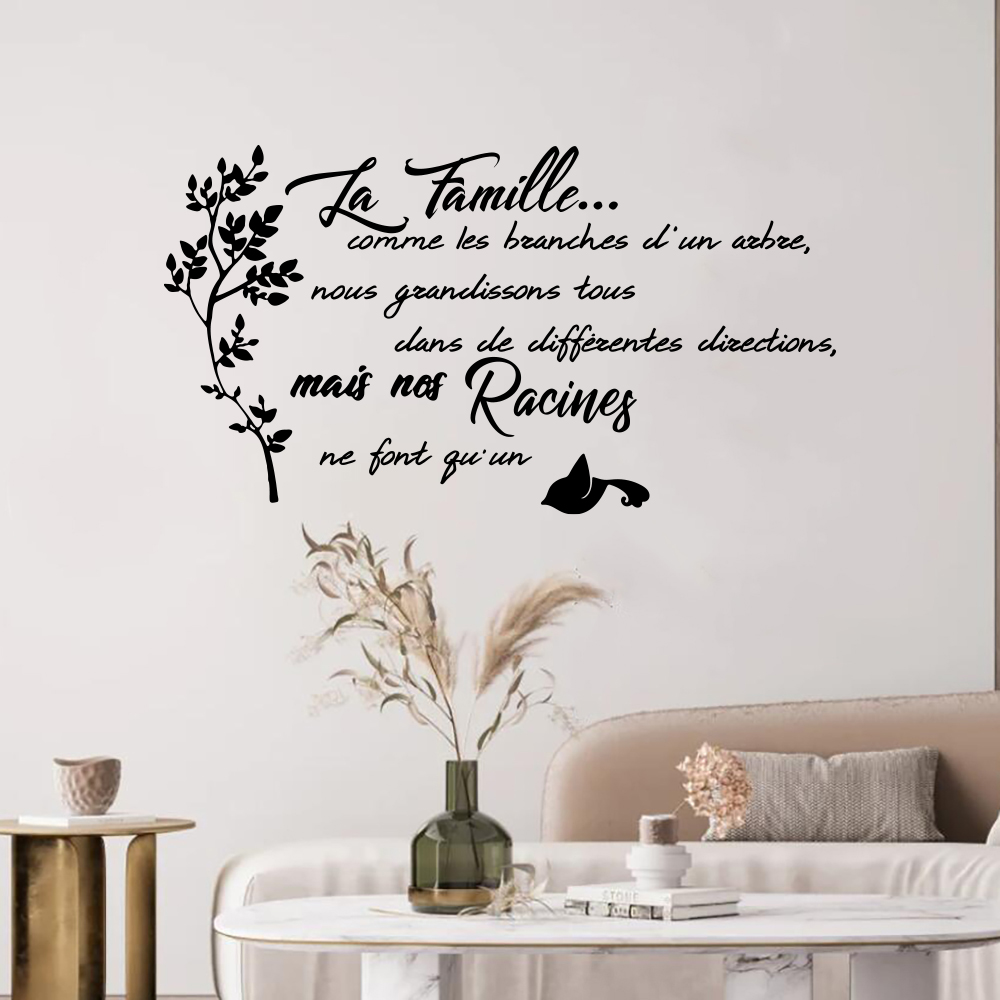 Família francesa citação árvor - Family Tree Print avaliação e preço