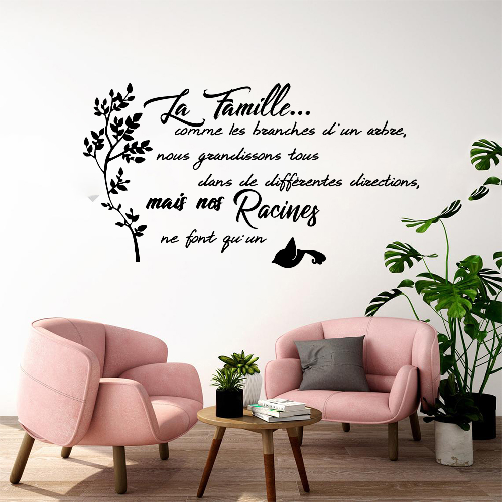 Família francesa citação árvor - Family Tree Print avaliação e preço