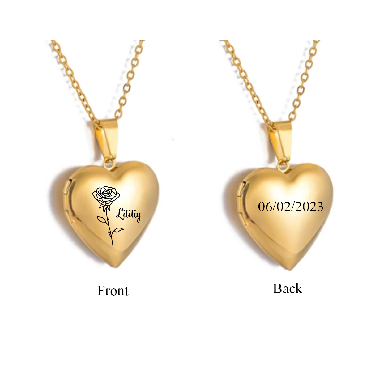 Personalizado coração nascimen - Birth Flower Necklace avaliação e preço