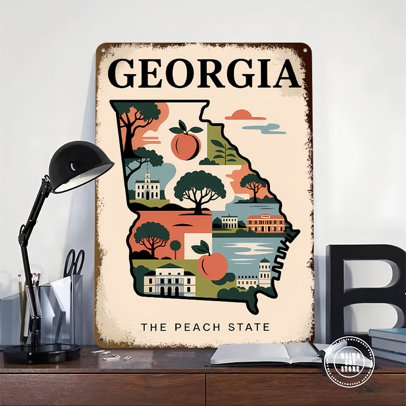 Mapa Ilustrado da Geórgia: O E - Custom Map Poster avaliação e preço