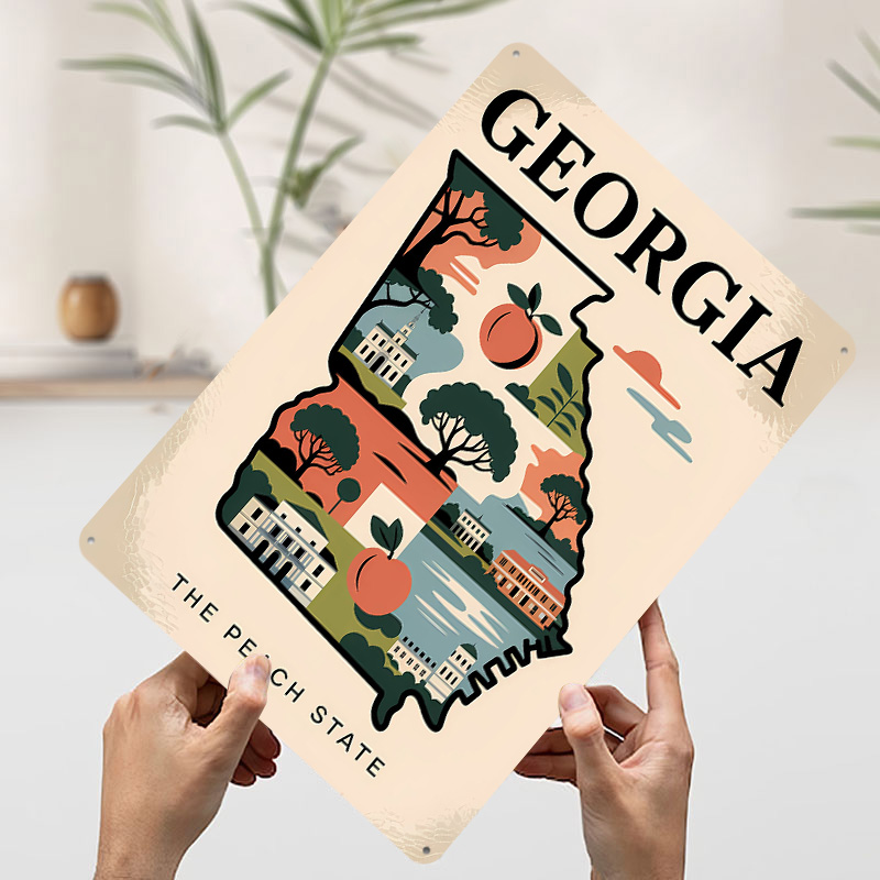 Mapa Ilustrado da Geórgia: O E - Custom Map Poster avaliação e preço