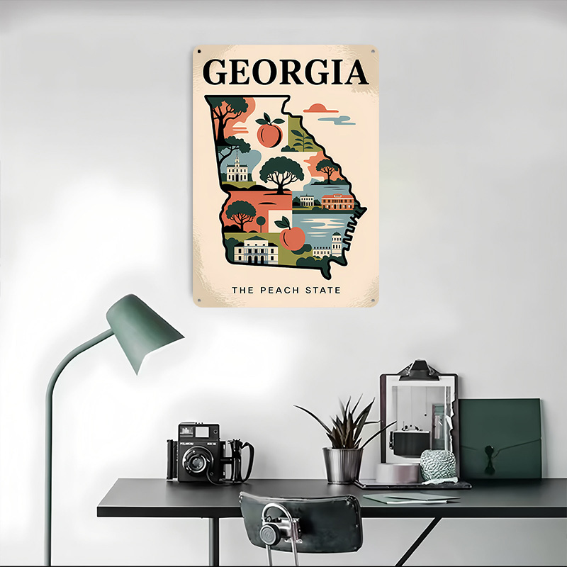 Mapa Ilustrado da Geórgia: O E - Custom Map Poster avaliação e preço