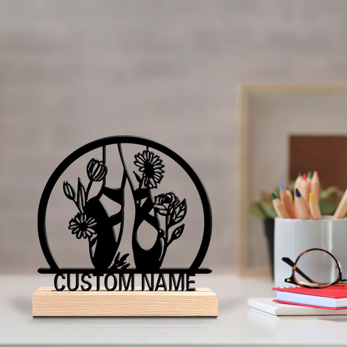 1 linda sapatilha de balé pers - Engraved Wood Frame avaliação e preço
