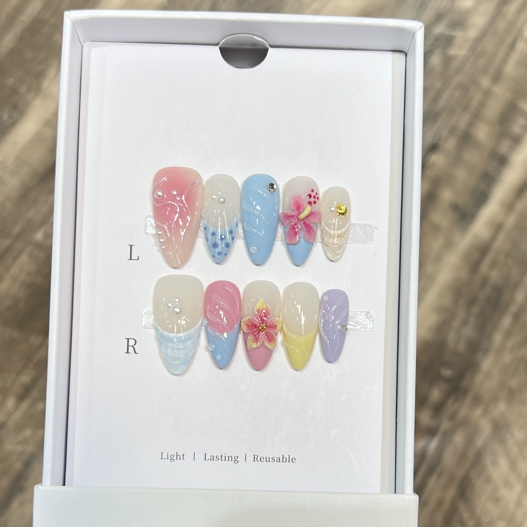 10 Peças de Unhas Postiças Art - Pressed Flower Art avaliação e preço
